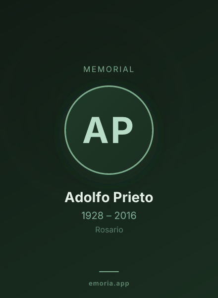 Memorial portrait of Adolfo Prieto