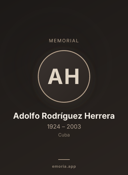 Memorial portrait of Adolfo Rodríguez Herrera