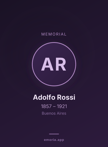 Memorial portrait of Adolfo Rossi