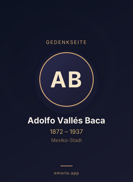 Gedenkportrait von Adolfo Vallés Baca
