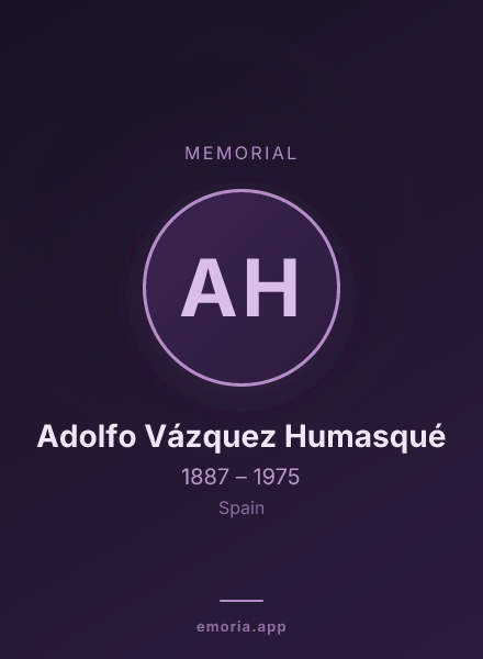 Memorial portrait of Adolfo Vázquez Humasqué