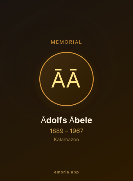 Memorial portrait of Ādolfs Ābele