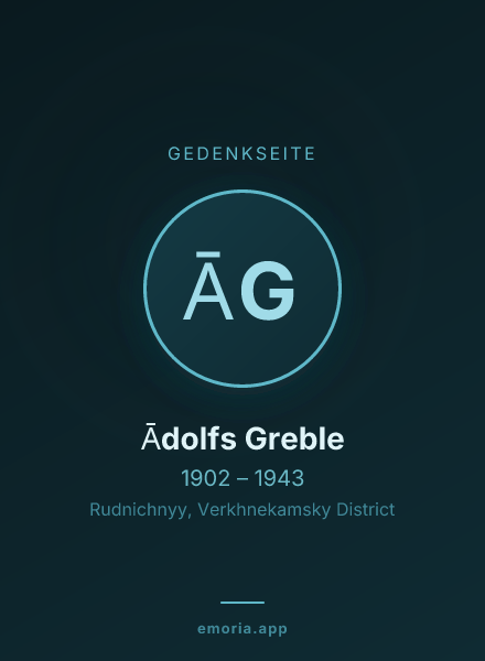 Gedenkportrait von Ādolfs Greble