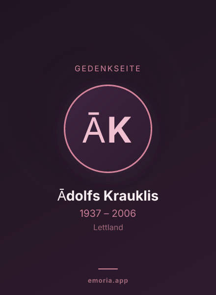 Gedenkportrait von Ādolfs Krauklis