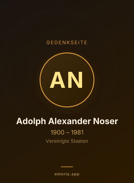 Gedenkportrait von Adolph Alexander Noser
