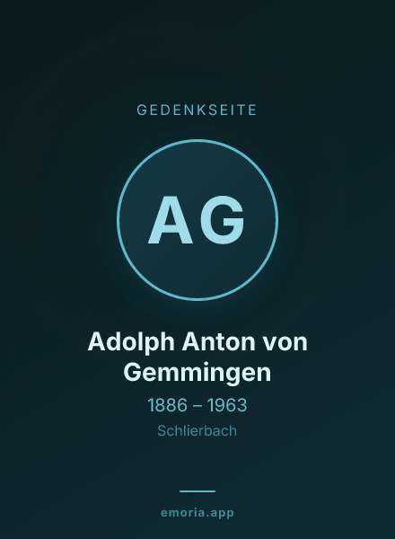 Gedenkportrait von Adolph Anton von Gemmingen