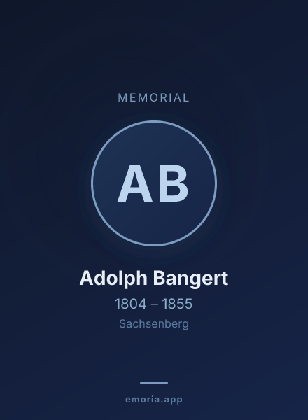 Memorial portrait of Adolph Bangert