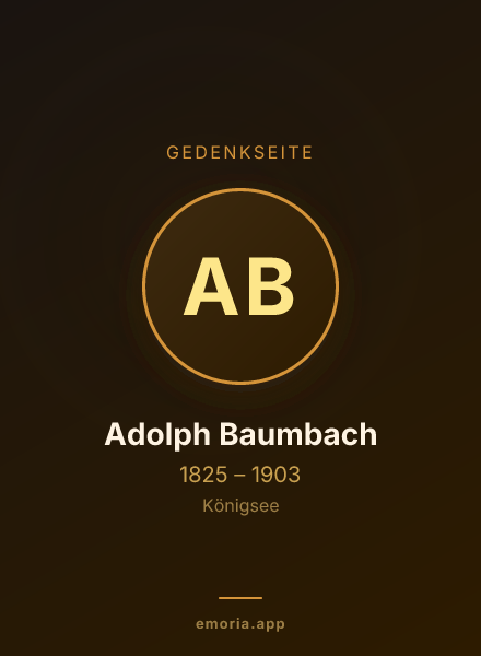 Gedenkportrait von Adolph Baumbach