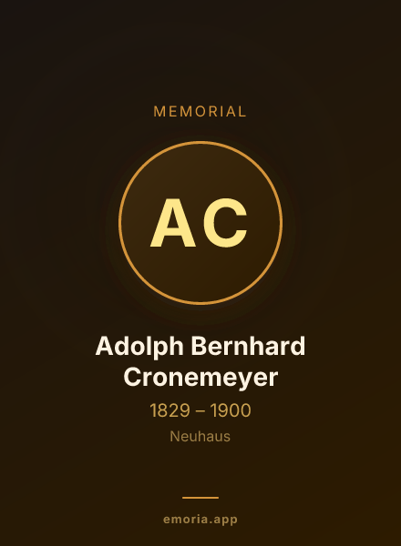 Memorial portrait of Adolph Bernhard Cronemeyer