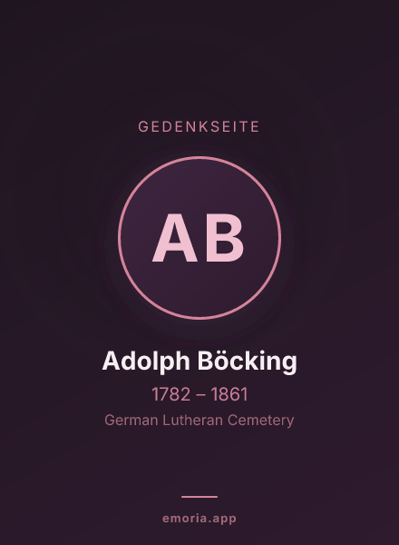 Gedenkportrait von Adolph Böcking