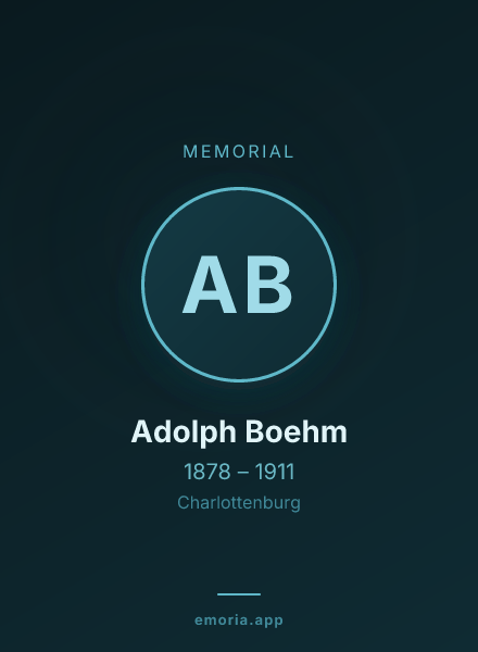Memorial portrait of Adolph Boehm