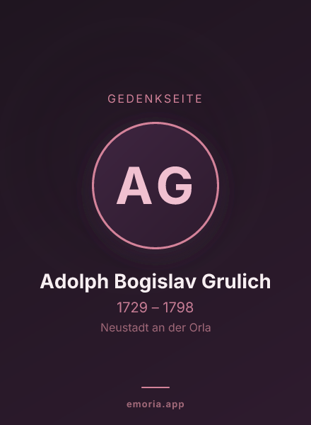 Gedenkportrait von Adolph Bogislav Grulich