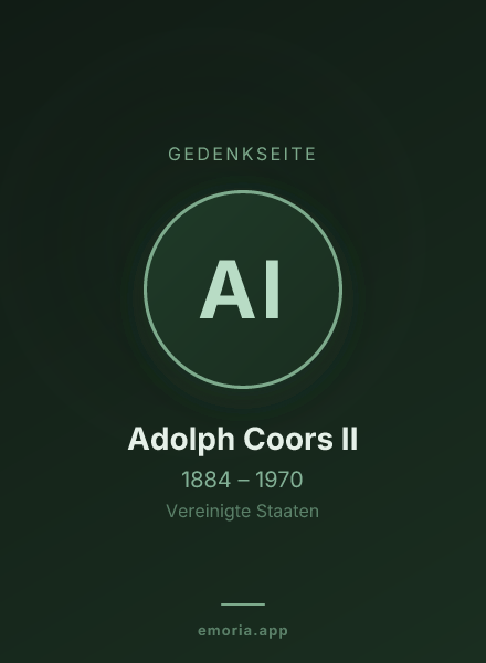 Gedenkportrait von Adolph Coors II