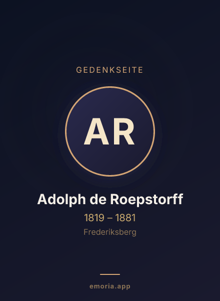 Gedenkportrait von Adolph de Roepstorff