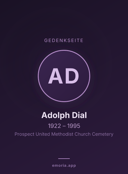 Gedenkportrait von Adolph Dial