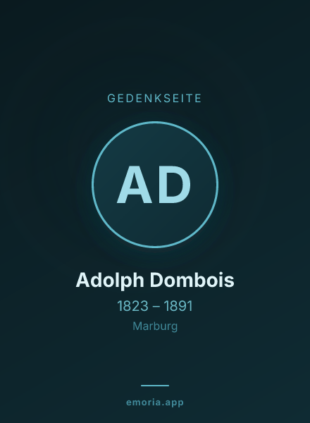 Gedenkportrait von Adolph Dombois