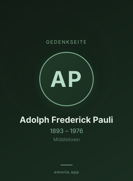 Gedenkportrait von Adolph Frederick Pauli