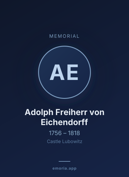 Memorial portrait of Adolph Freiherr von Eichendorff