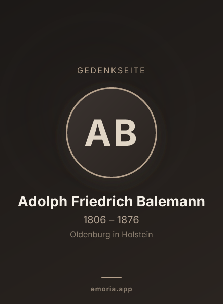 Gedenkportrait von Adolph Friedrich Balemann
