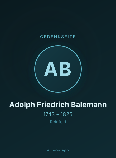 Gedenkportrait von Adolph Friedrich Balemann