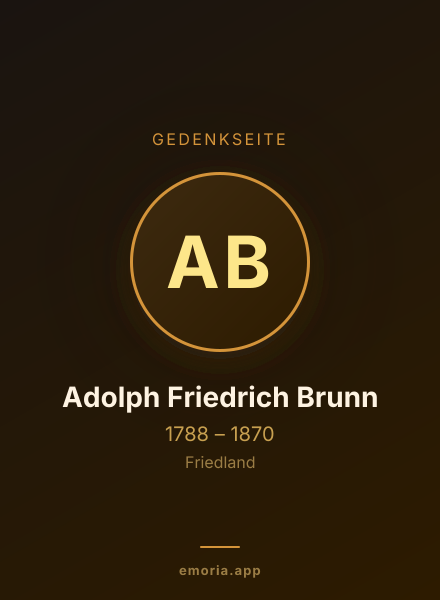 Gedenkportrait von Adolph Friedrich Brunn