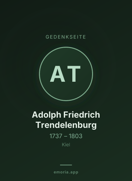 Gedenkportrait von Adolph Friedrich Trendelenburg