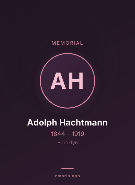 Memorial portrait of Adolph Hachtmann