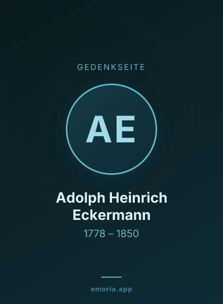 Gedenkportrait von Adolph Heinrich Eckermann