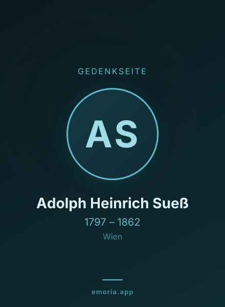 Gedenkportrait von Adolph Heinrich Sueß