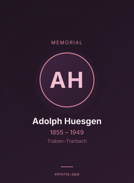 Memorial portrait of Adolph Huesgen