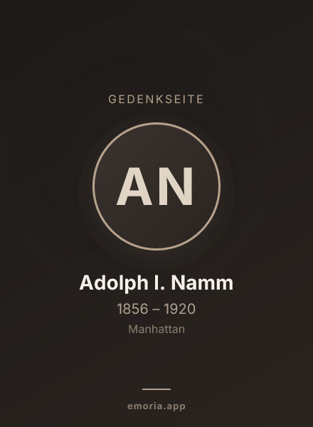 Gedenkportrait von Adolph I. Namm