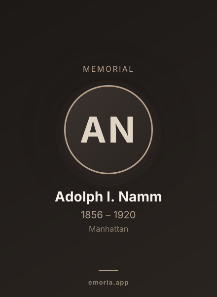 Memorial portrait of Adolph I. Namm