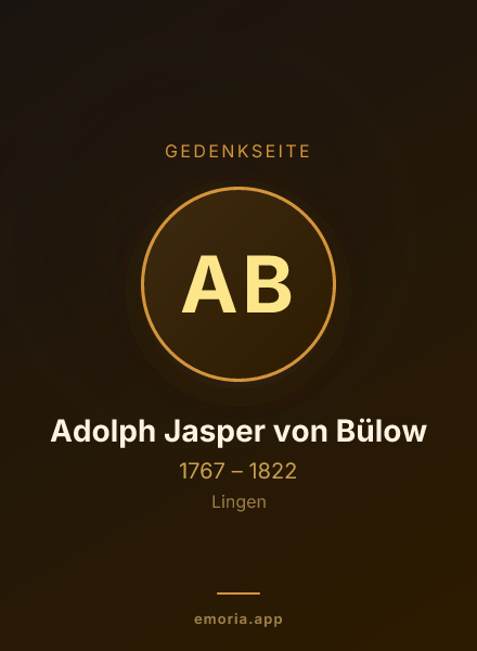 Gedenkportrait von Adolph Jasper von Bülow