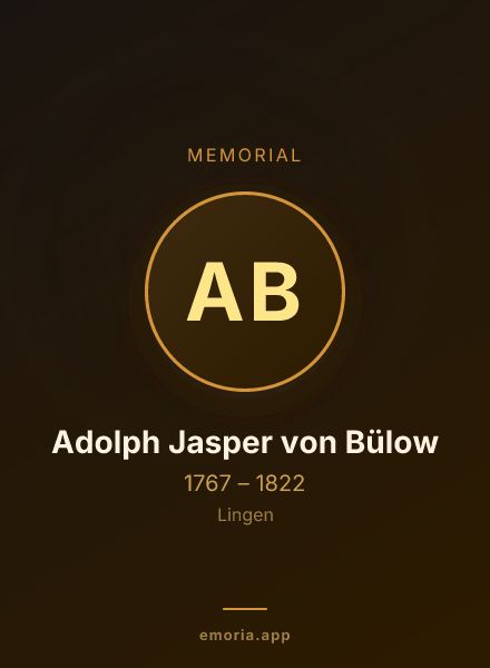 Memorial portrait of Adolph Jasper von Bülow