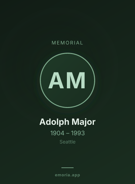 Memorial portrait of Adolph Major
