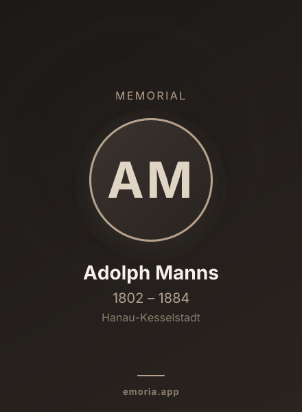 Memorial portrait of Adolph Manns