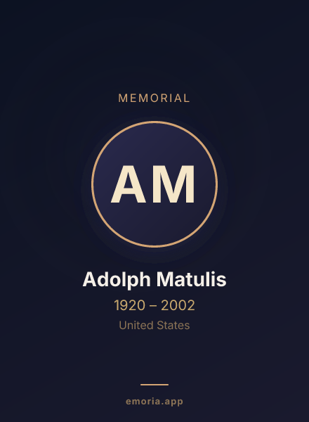 Memorial portrait of Adolph Matulis