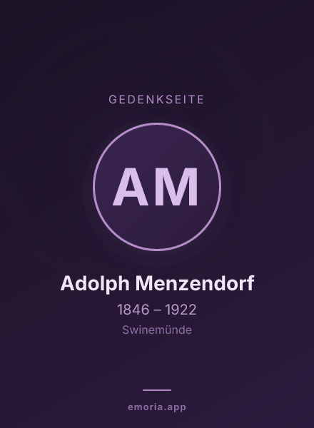 Gedenkportrait von Adolph Menzendorf