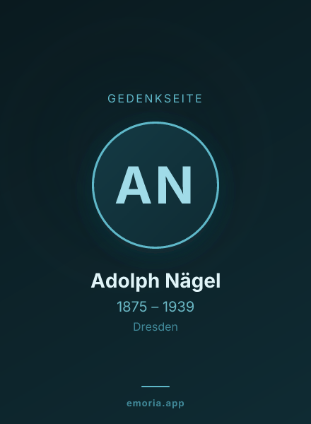 Gedenkportrait von Adolph Nägel