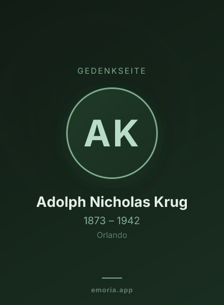 Gedenkportrait von Adolph Nicholas Krug