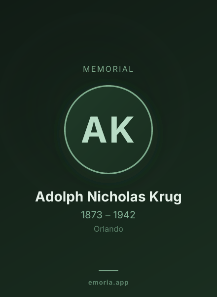 Memorial portrait of Adolph Nicholas Krug