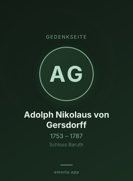 Gedenkportrait von Adolph Nikolaus von Gersdorff