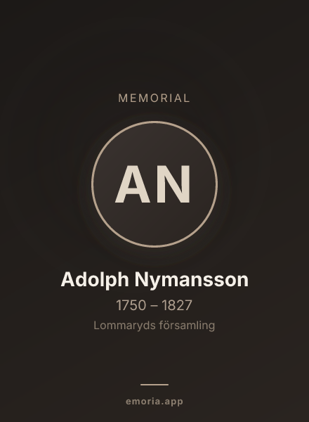 Memorial portrait of Adolph Nymansson