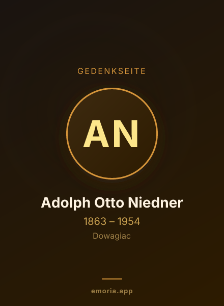 Gedenkportrait von Adolph Otto Niedner