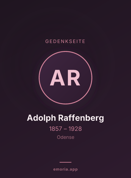 Gedenkportrait von Adolph Raffenberg