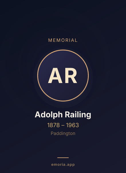 Memorial portrait of Adolph Railing