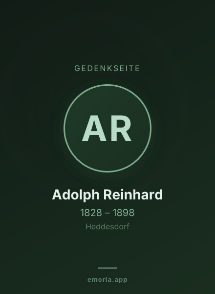 Gedenkportrait von Adolph Reinhard