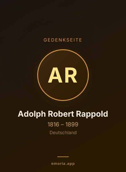 Gedenkportrait von Adolph Robert Rappold