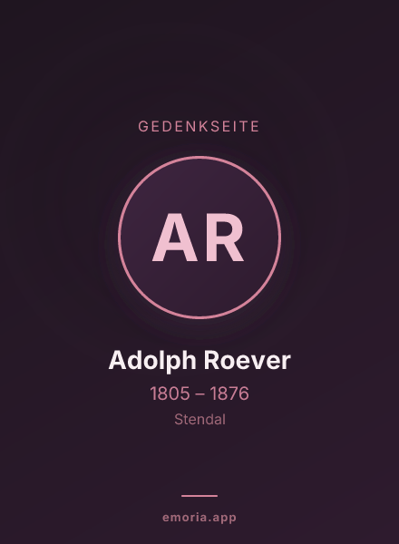Gedenkportrait von Adolph Roever