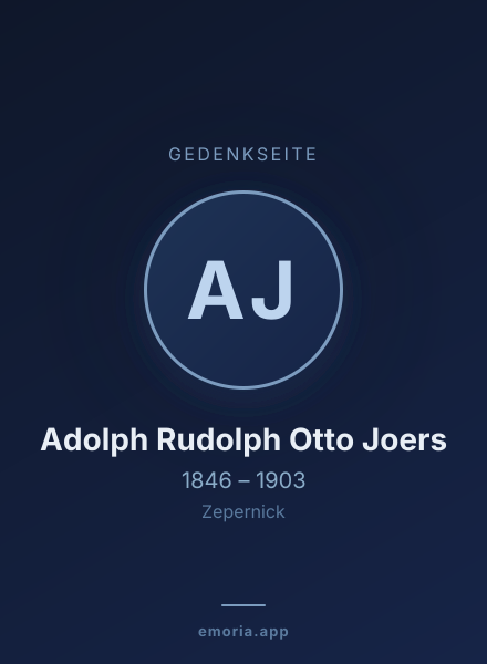 Gedenkportrait von Adolph Rudolph Otto Joers
